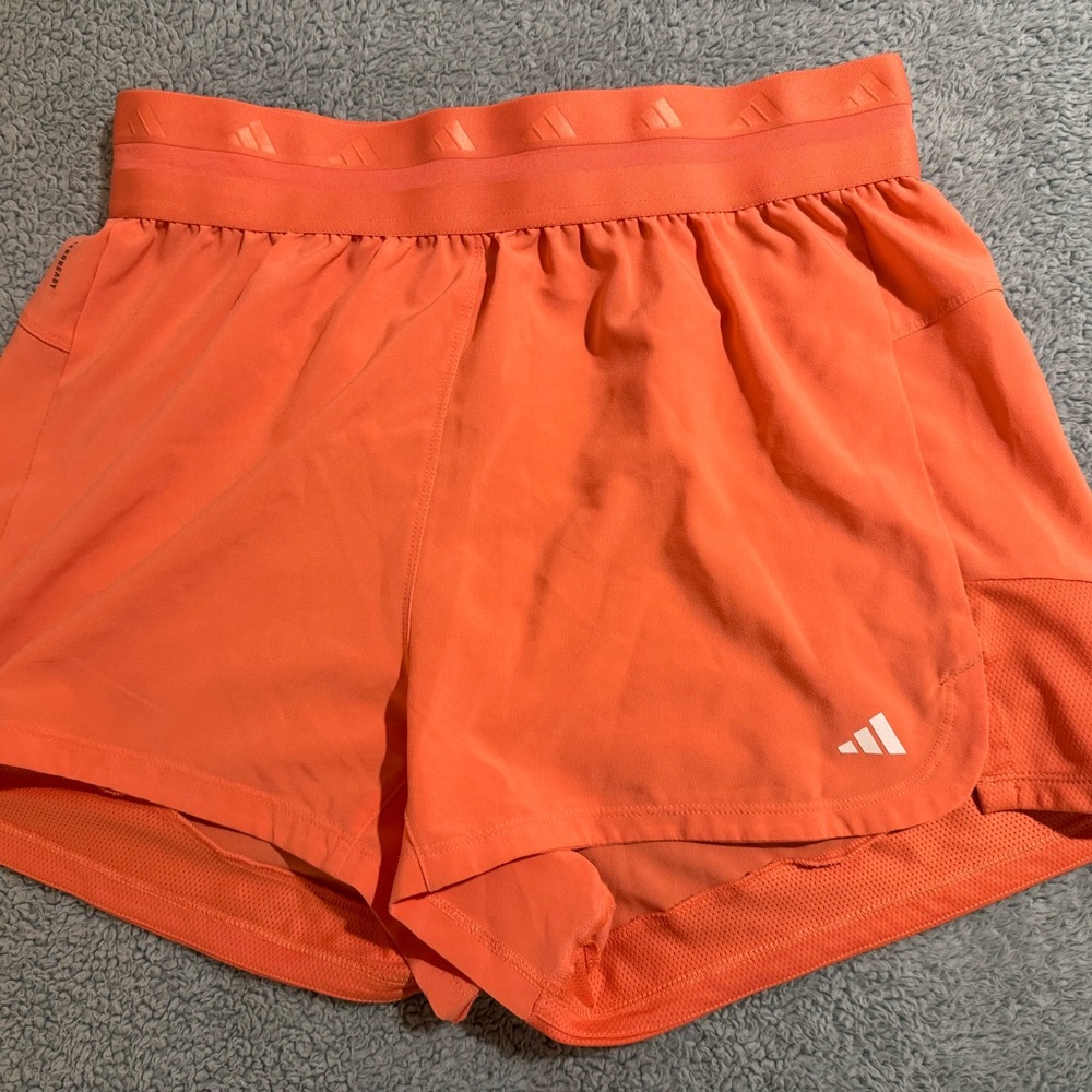 Adidas Women's Bright Orange Athletic Shorts